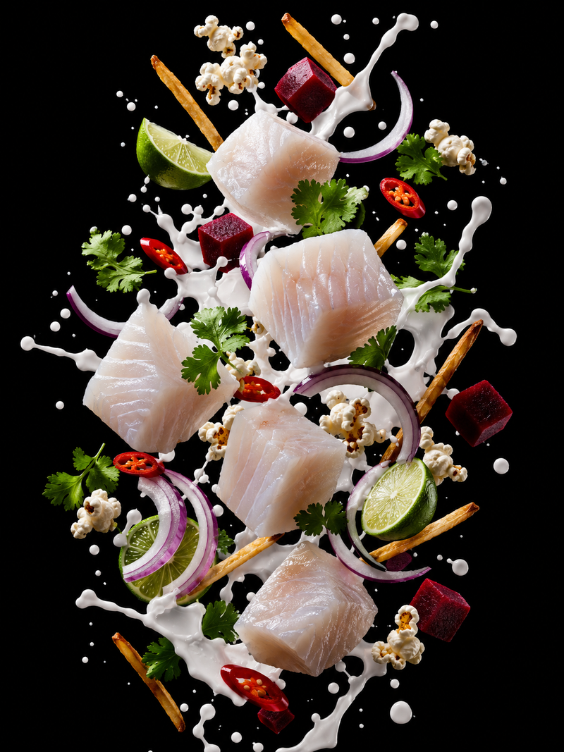 Cod loin ceviche, Linden style