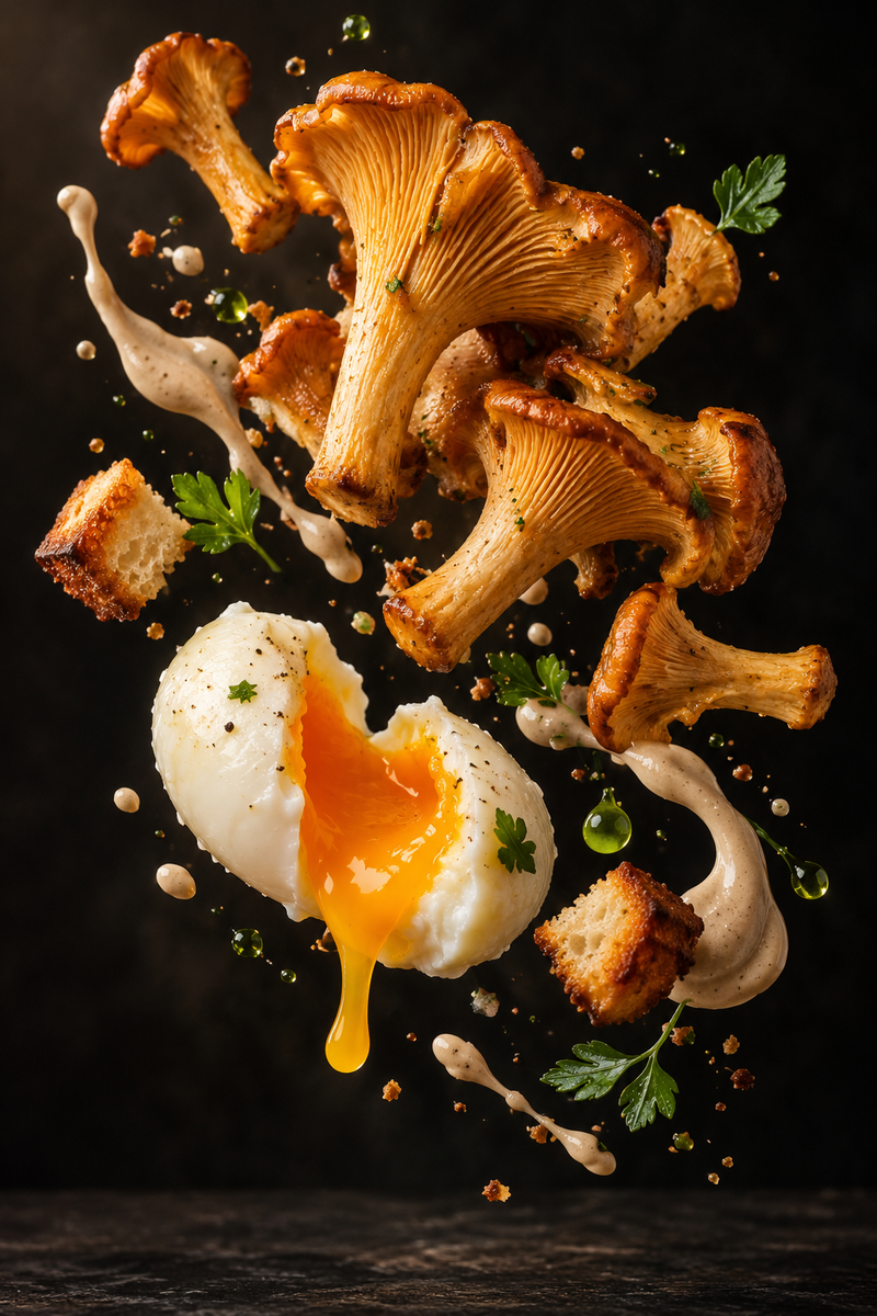 Crème de chanterelles & œuf parfait