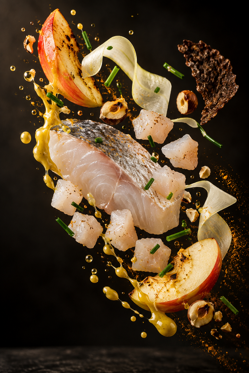Tartare de bar de ligne, pomme & curry
