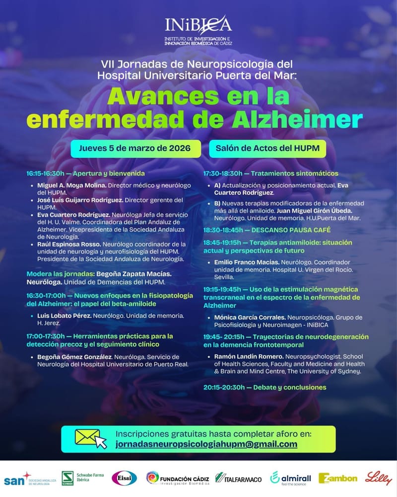 "Avances en la enfermedad de Alzheimer" - VII Jornadas de Neuropsicología del Hospital Universitario Puerta del Mar