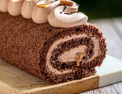 🌟Bûche Chocolat‑Noisettes‑Marrons (Végétarienne, IG bas)