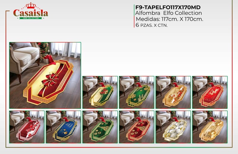alfombra navideña c117 por 170 cm