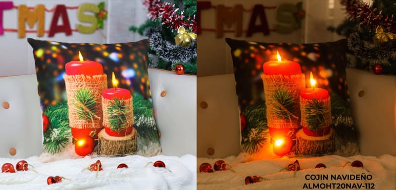 cojin navideño con luz