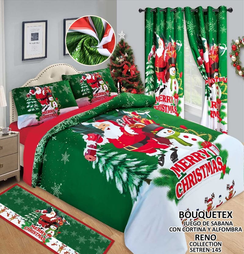 juego de sabana cortina y alfombra doble y queen