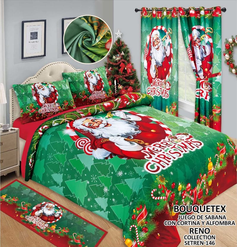 juego de sabana cortina y alfombra doble y queen