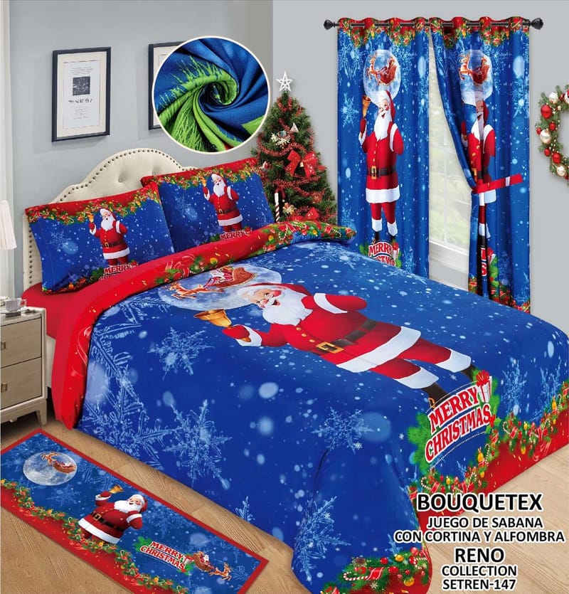 juego de sabana cortina y alfombra doble y queen