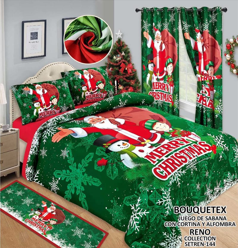 juego de sabana cortina y alfombra doble y queen