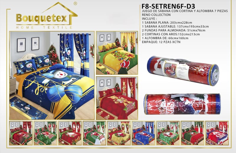 juego de sabana cortina y alfombra doble y queen