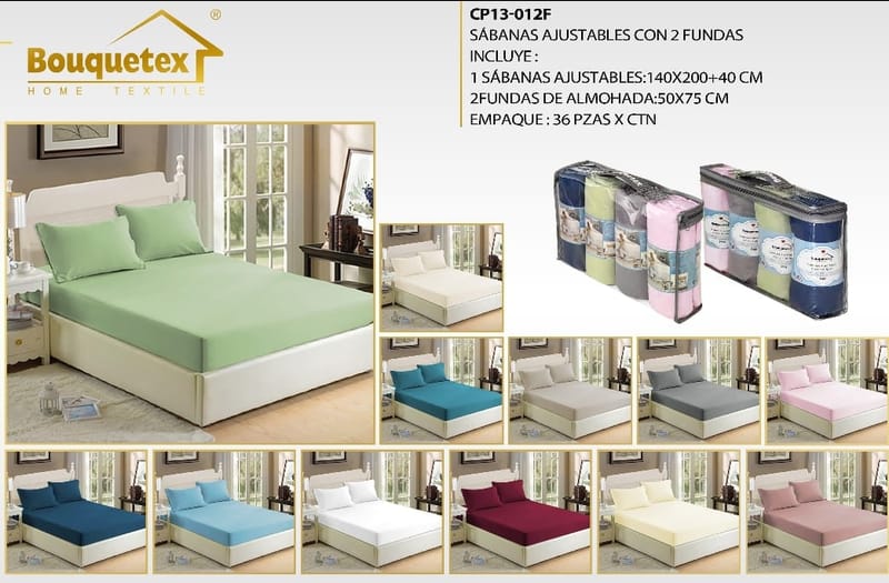 trae 4 sabanas ajustables 8 fundas