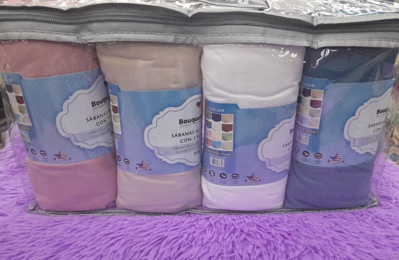 trae 4 sabanas ajustables 8 fundas