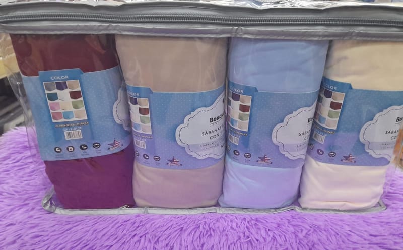 trae 4 sabanas ajustables 8 fundas