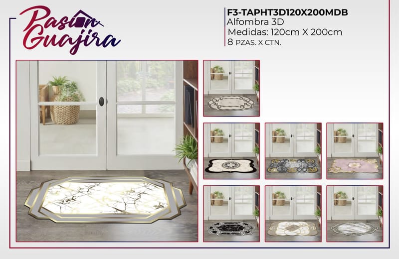 alfombra 3d  120 cm por 200 cm