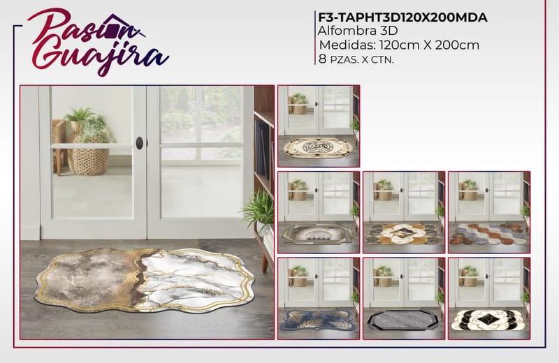 alfombra 3d  120 cm por 200 cm