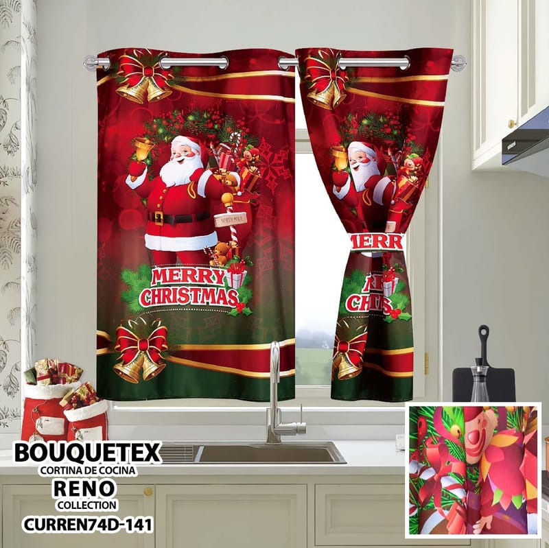 cortina navidad cocina