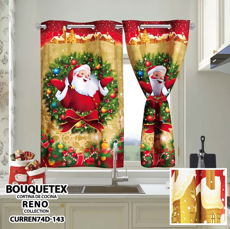 cortina navidad cocina