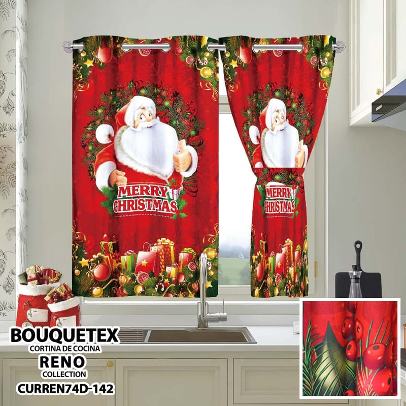 cortina navidad cocina