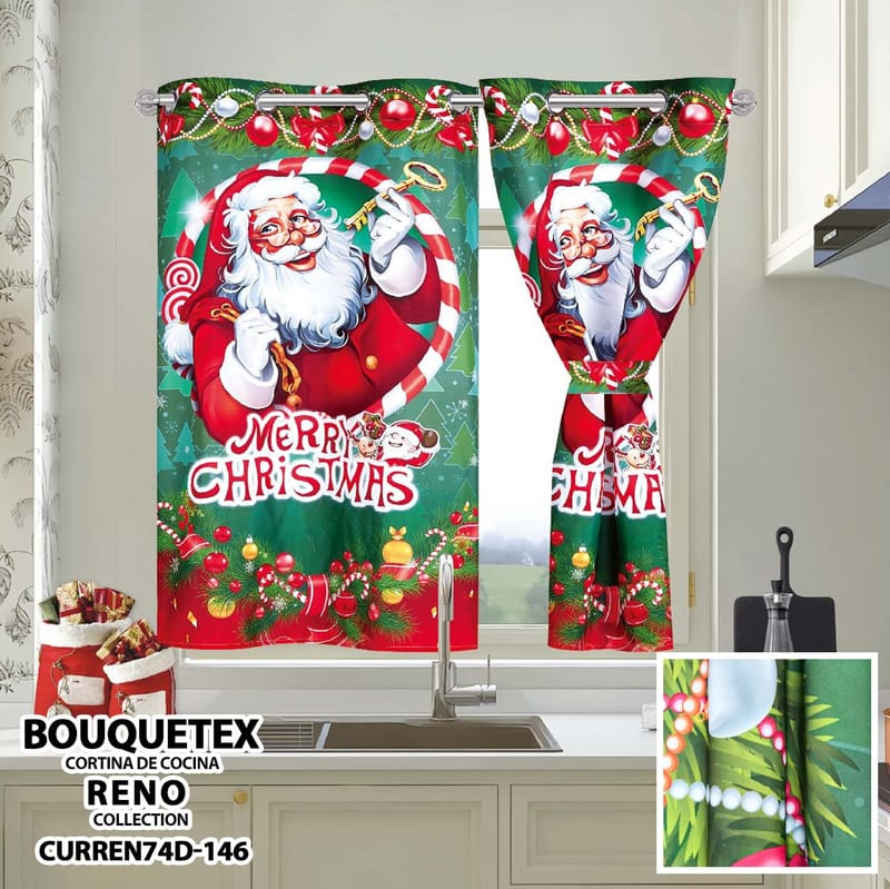 cortina navidad cocina