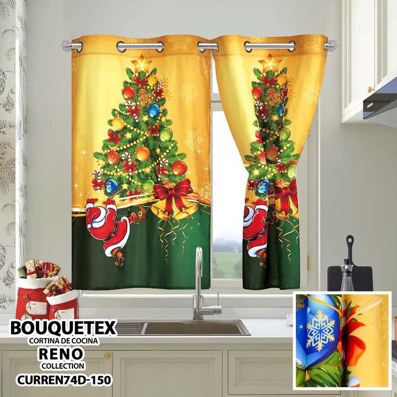cortina navidad cocina