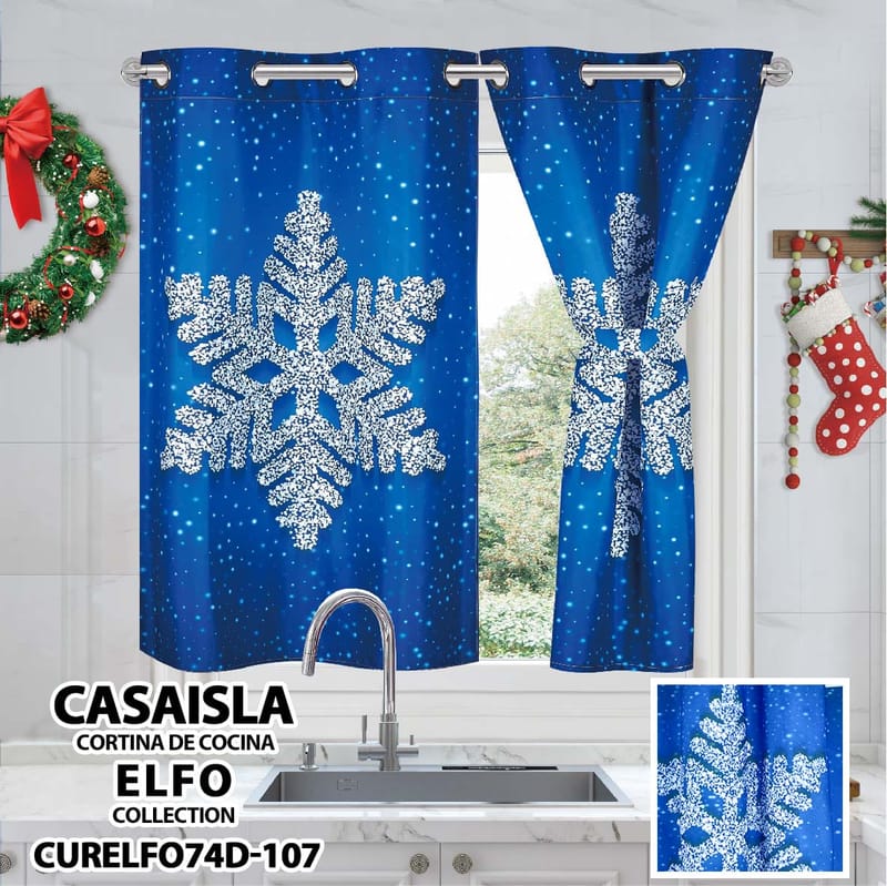 cortina navideña cocina