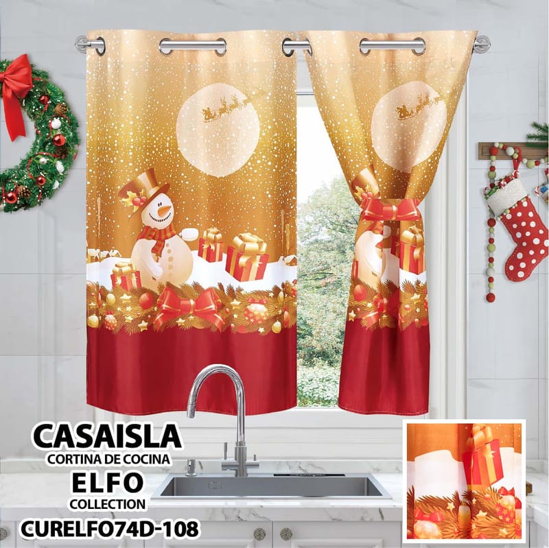 cortina navideña cocina