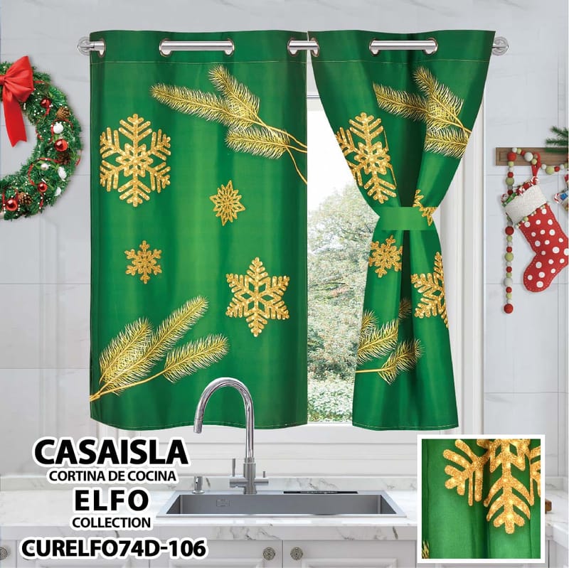 cortina navideña cocina