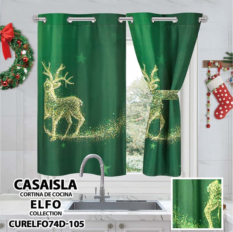 cortina navideña cocina