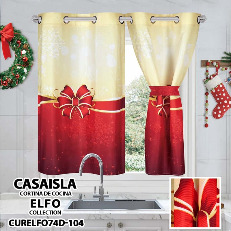cortina navideña cocina