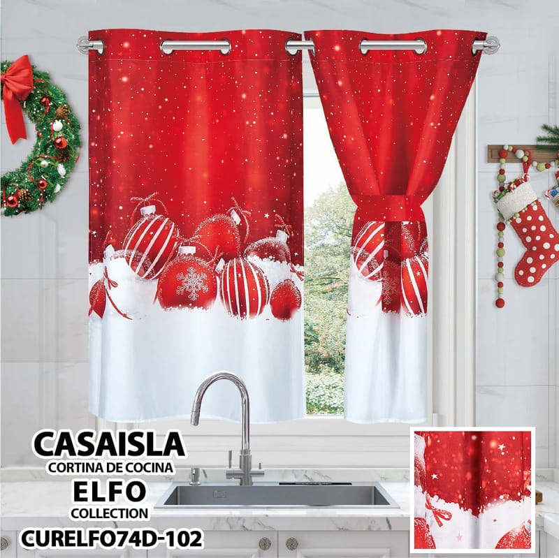 cortina navideña cocina