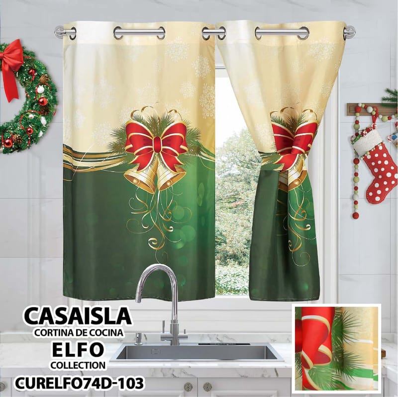 cortina navideña cocina