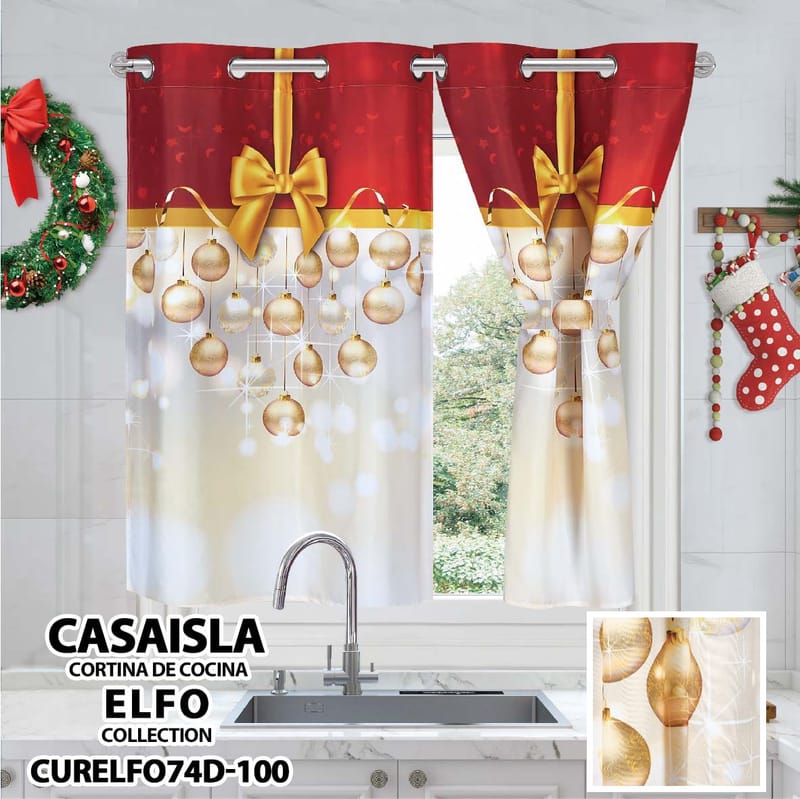 cortina navideña cocina