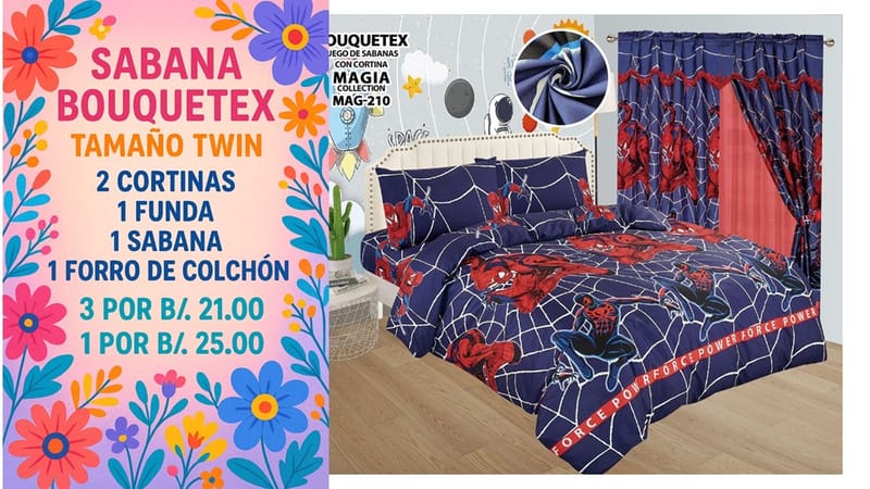 SABANAS TWIN CON CORTINAS