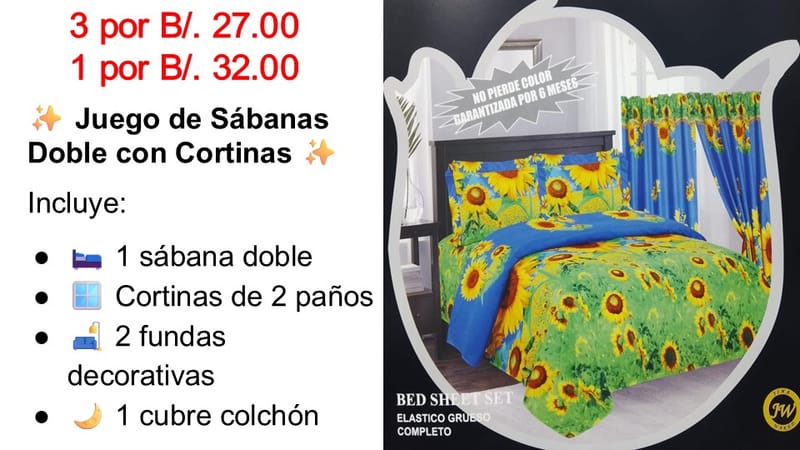 SABANAS CASA ROSADA CON CORTINAS