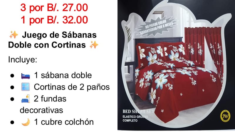 SABANAS CASA ROSADA CON CORTINAS