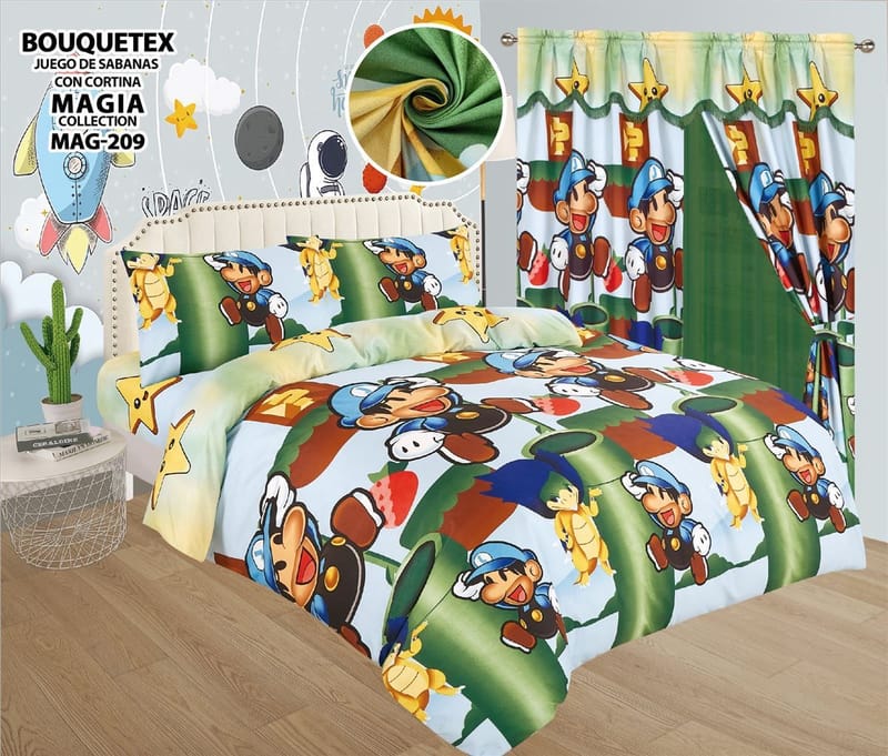 SABANAS TWIN CON CORTINAS