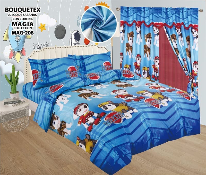 SABANAS TWIN CON CORTINAS