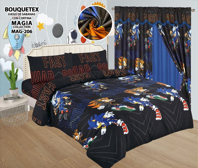 SABANAS TWIN CON CORTINAS