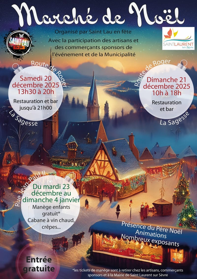 Marché de Noël Saint Laurent sur Sèvre