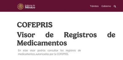 COFEPRIS                                                                   Visor de registros de medicamentos 👇🏻