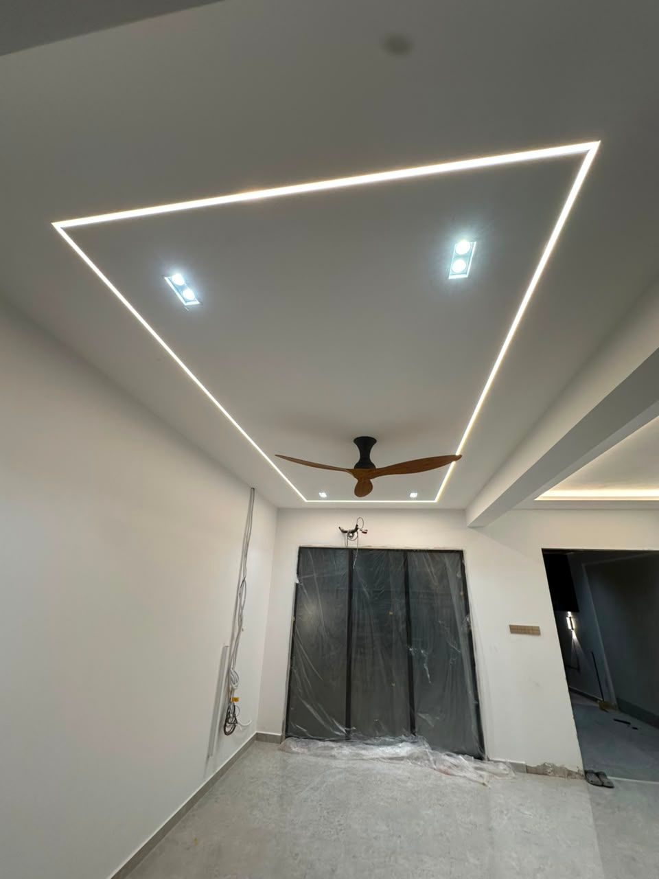HDB rewiring complete with light installation done 