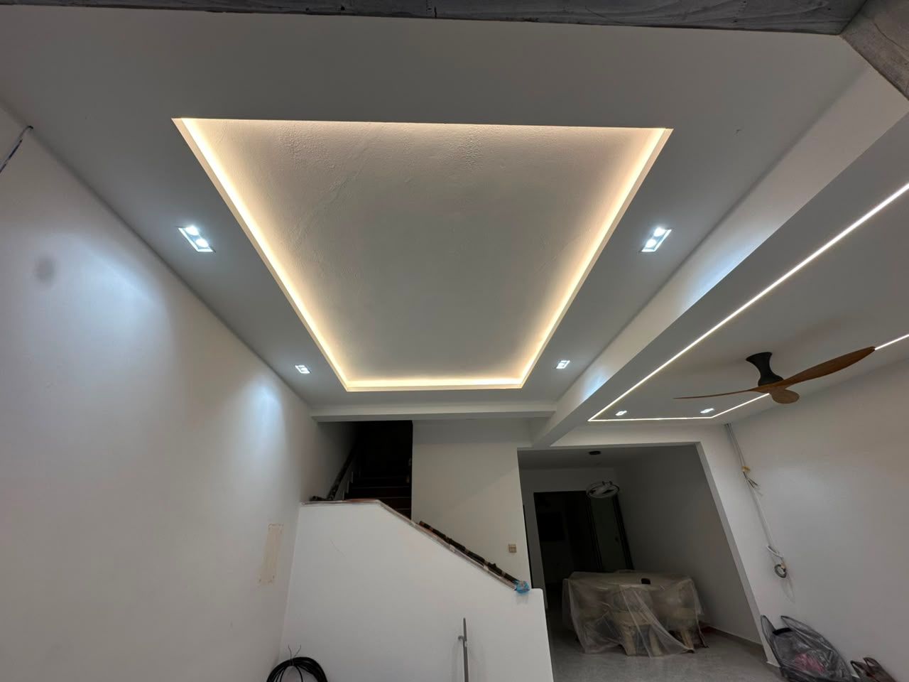 Completed LED downlight and ceiling lighting installation in Singapore home
