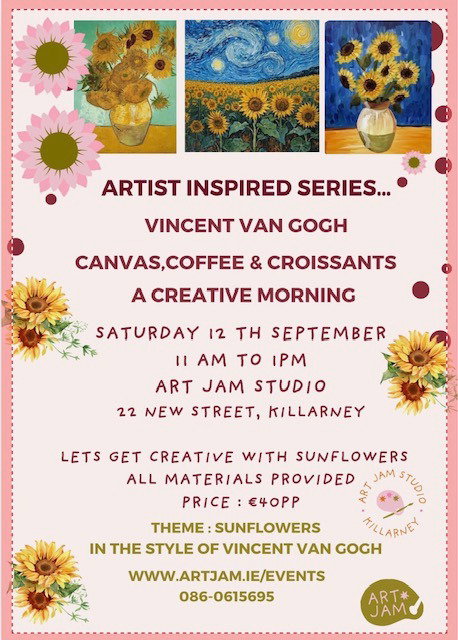 SUNFLOWERS - Canvas, Coffee & Croissants  Sat 12 Sept.