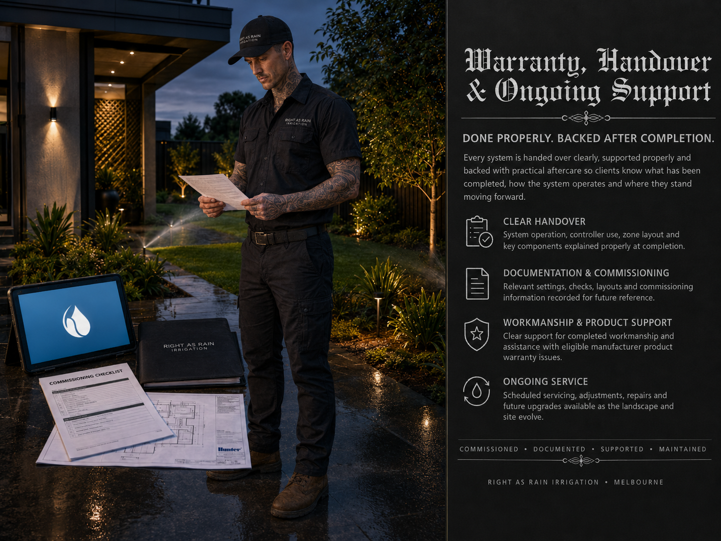 Warranty, Handover & Ongoing Irrigation Support | Melbourne
