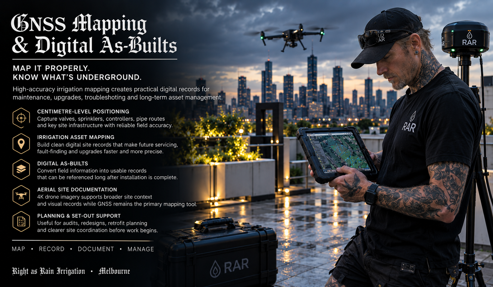 GNSS Mapping, Digital as-built and  Live CAD Mapping  Melbourne.