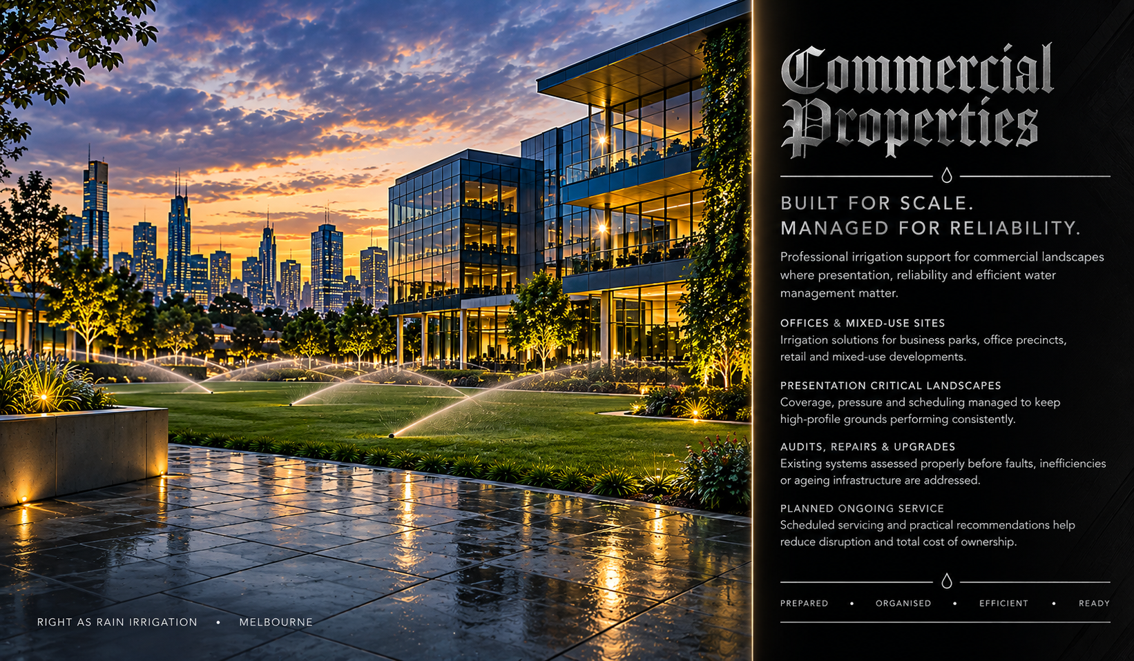 Commercial Irrigation Melbourne | Right as Rain Irrigation