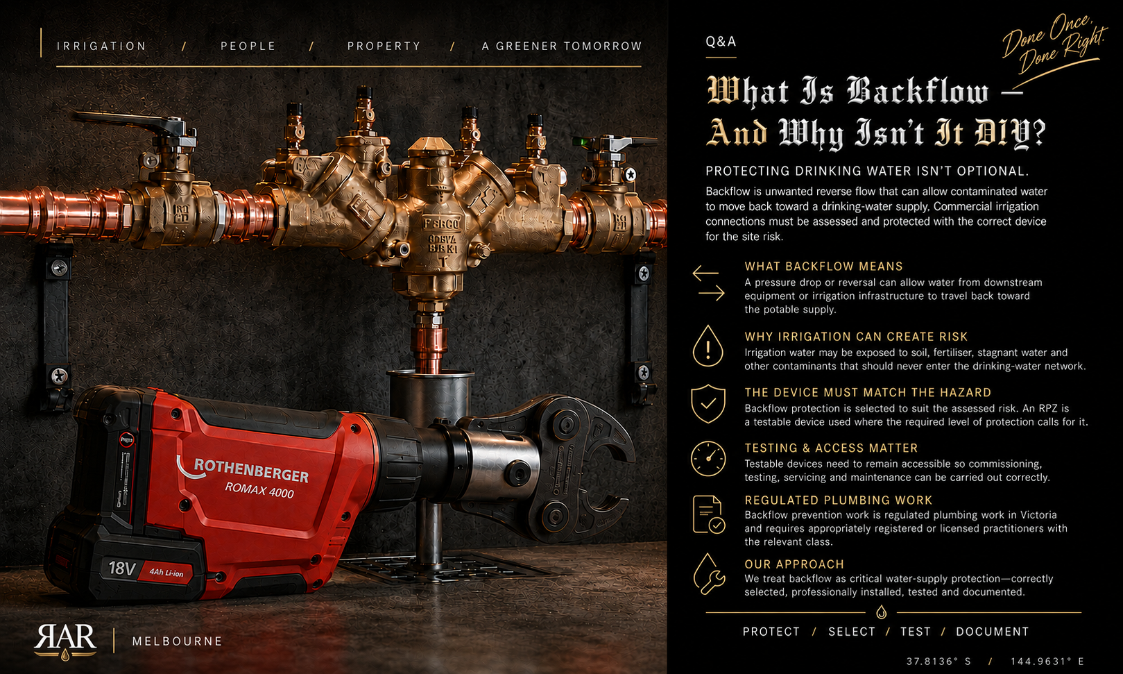 Backflow Prevention & Testing Melbourne | Irrigation Backflow Protection