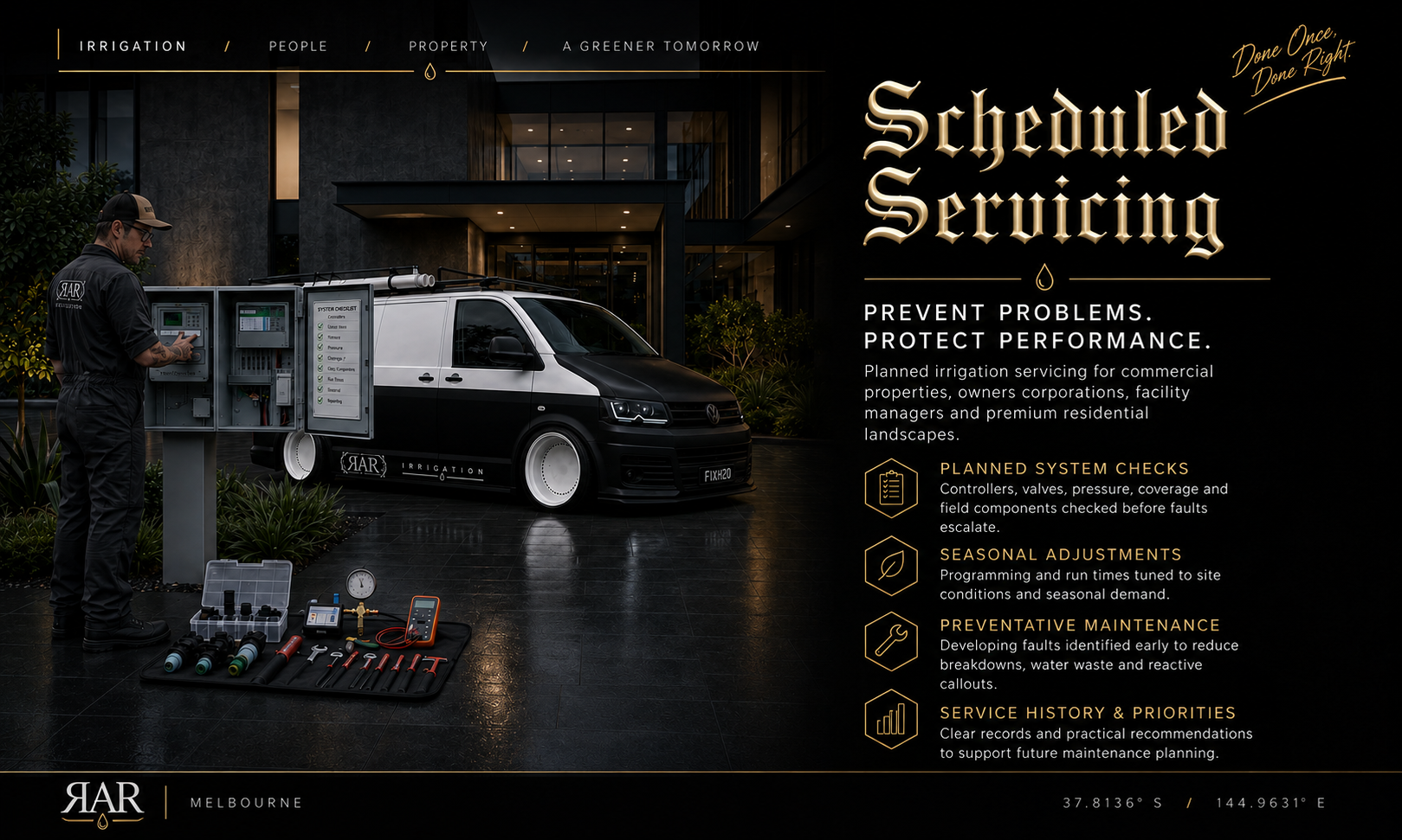 Scheduled Irrigation Servicing Melbourne.