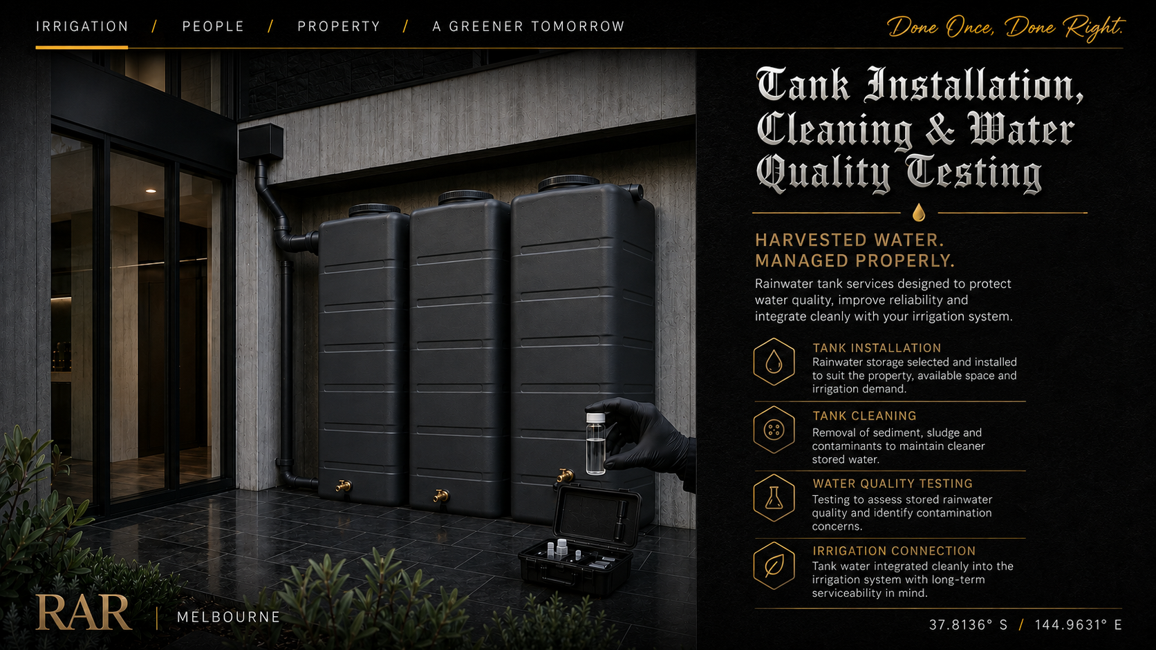 Rainwater Tank Installation, Cleaning & Water Testing Melbourne