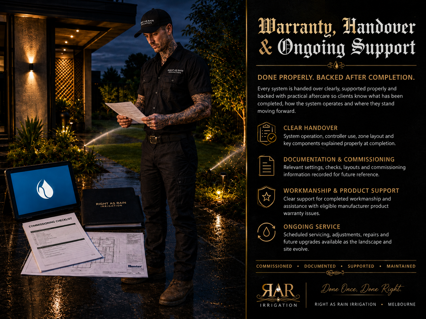 Warranty, Handover & Ongoing Irrigation Support | Melbourne