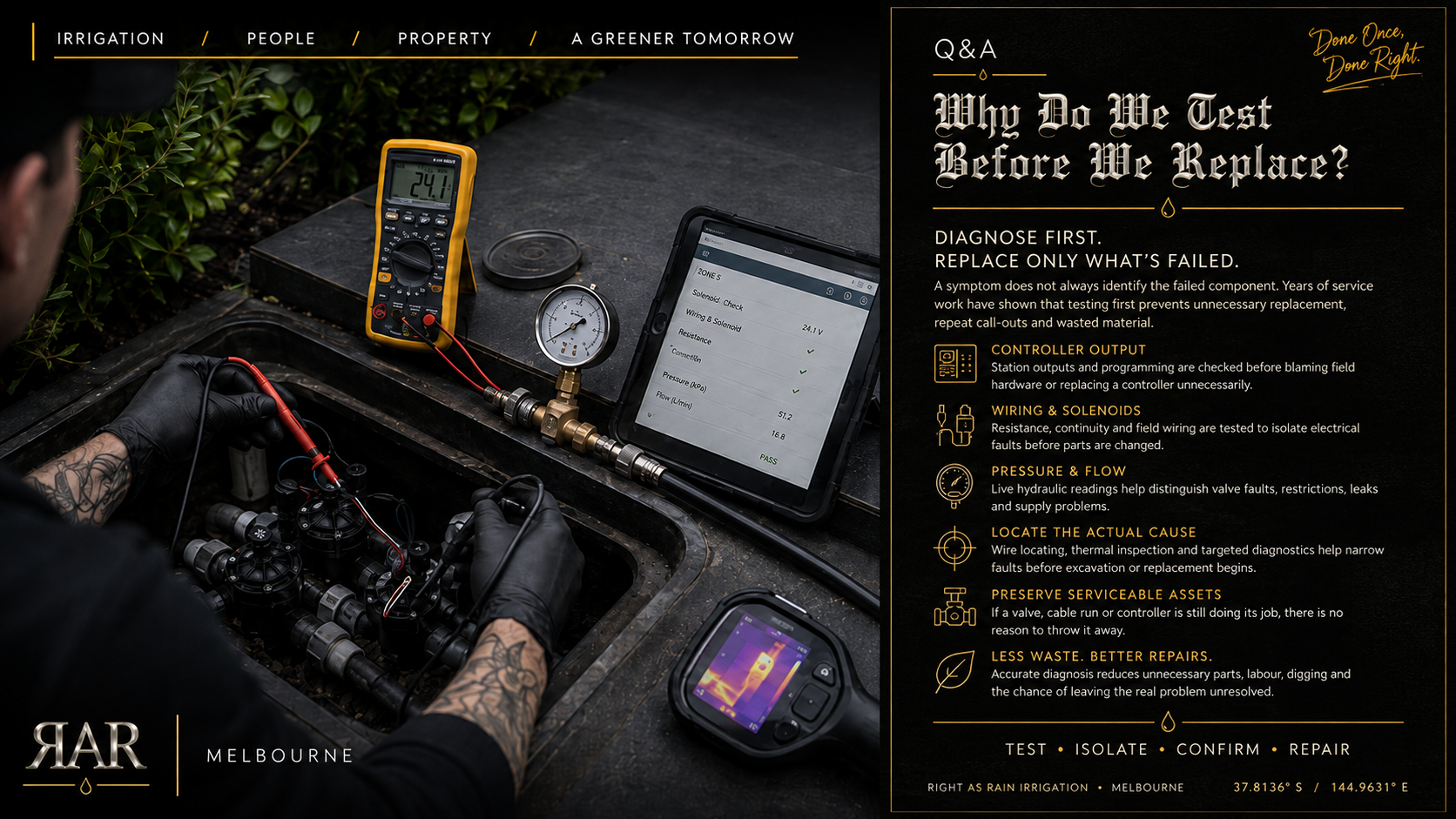 Why We Test Before We Replace | Irrigation Diagnostics Melbourne