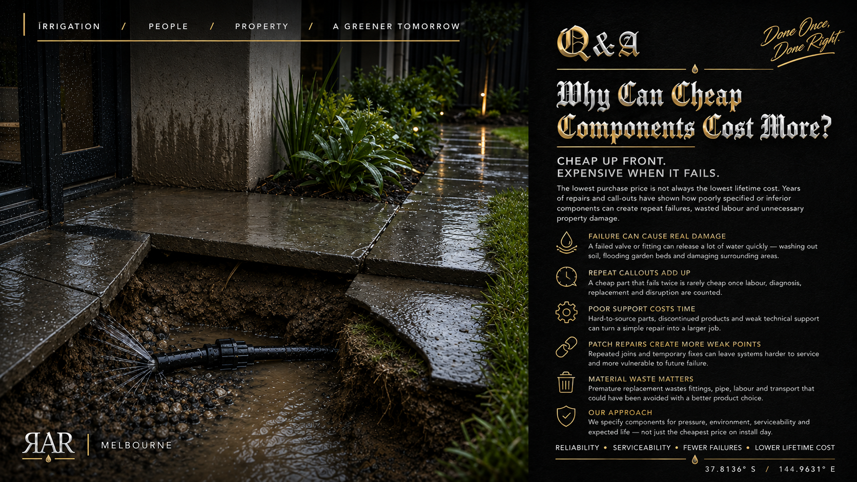 Why Cheap Irrigation Components Can Cost More | Melbourne Irrigation